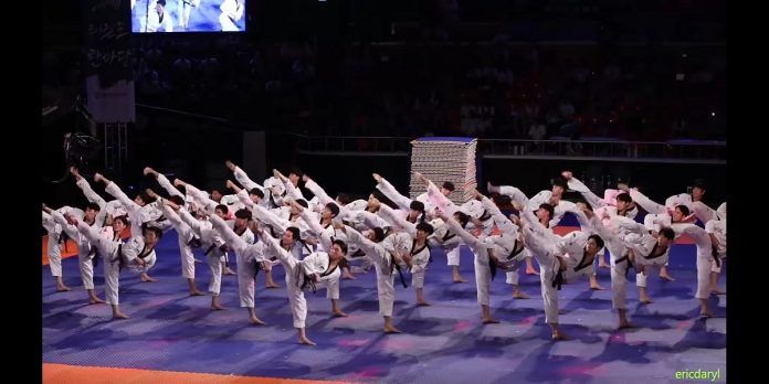 La squadra coreana di taekwondo sfida la gravità –  i loro calci raggiungono i 3 metri d’altezza