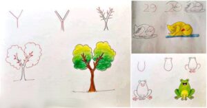 Un simpatico modo per insegnare ai tuoi figli a disegnare con l’aiuto di numeri e lettere.