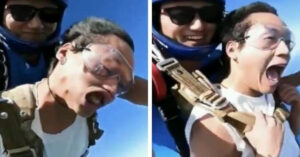 Il video virale della reazione di un paracadutista novellino: svenimento e pianto di terrore