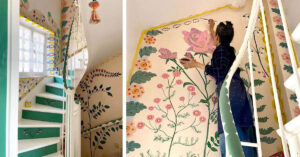 Questa artista ha dipinto bellissimi fiori su tutte le pareti di casa mentre era bloccata in quarantena