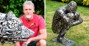 L’artista raccoglie rottami metallici e li trasforma in bellissime sculture in metallo (22 Foto)