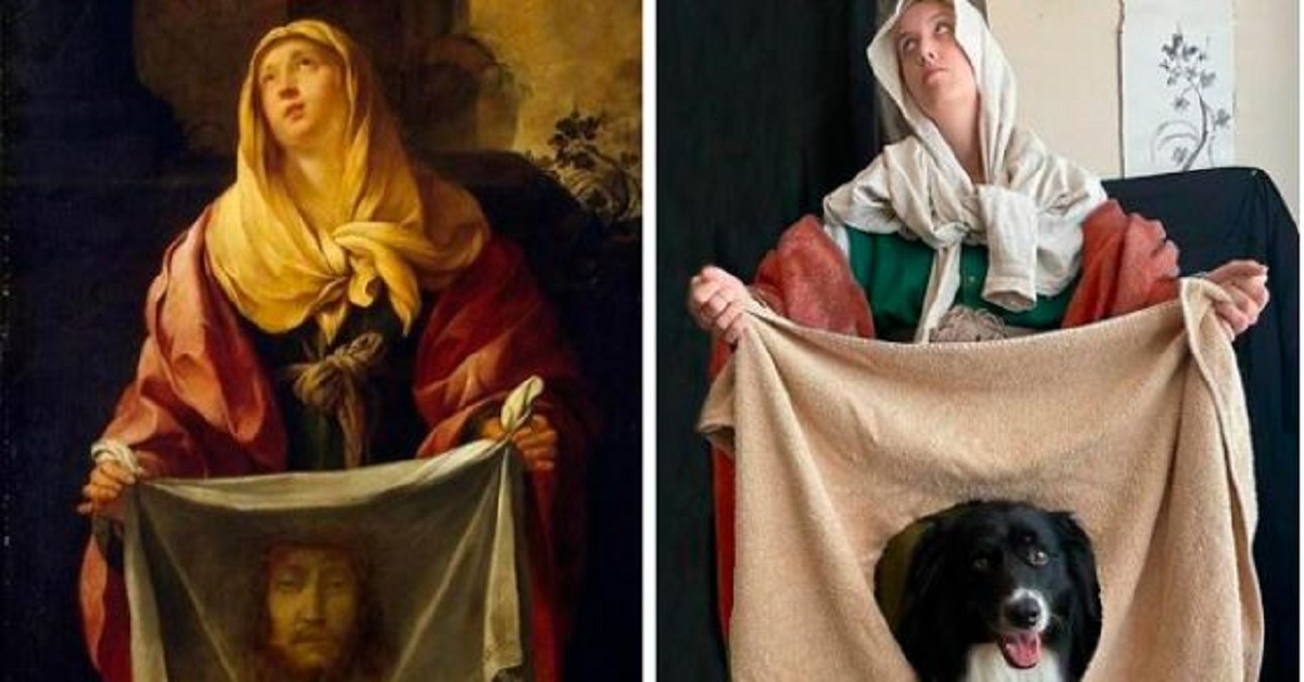 15 dipinti famosi ricreati da un’artista e il suo cane. Il risultato è incredibilmente divertente 15 dipinti famosi ricreati da un’artista e il suo cane. Il risultato è incredibilmente divertente