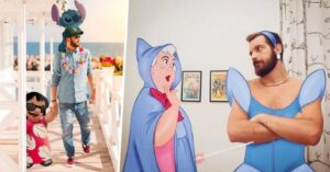 14 foto esilaranti in cui un uomo diventa  protagonista di alcune avventure Disney