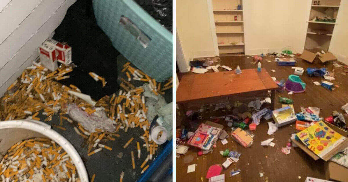 Il proprietario della casa mostra con foto i danni arrecati dagli inquilini in soli 6 mesi Il proprietario della casa mostra con foto i danni arrecati dagli inquilini in soli 6 mesi