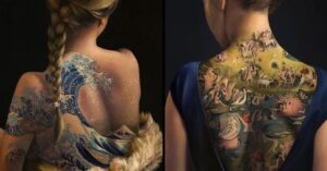 Dipinge capolavori come tatuaggi sulla schiena delle donne protagoniste delle sue tele (10 foto)