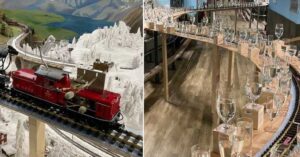 Modellino ferroviario da record fa risuonare brani classici con 2.840 bicchieri di cristallo