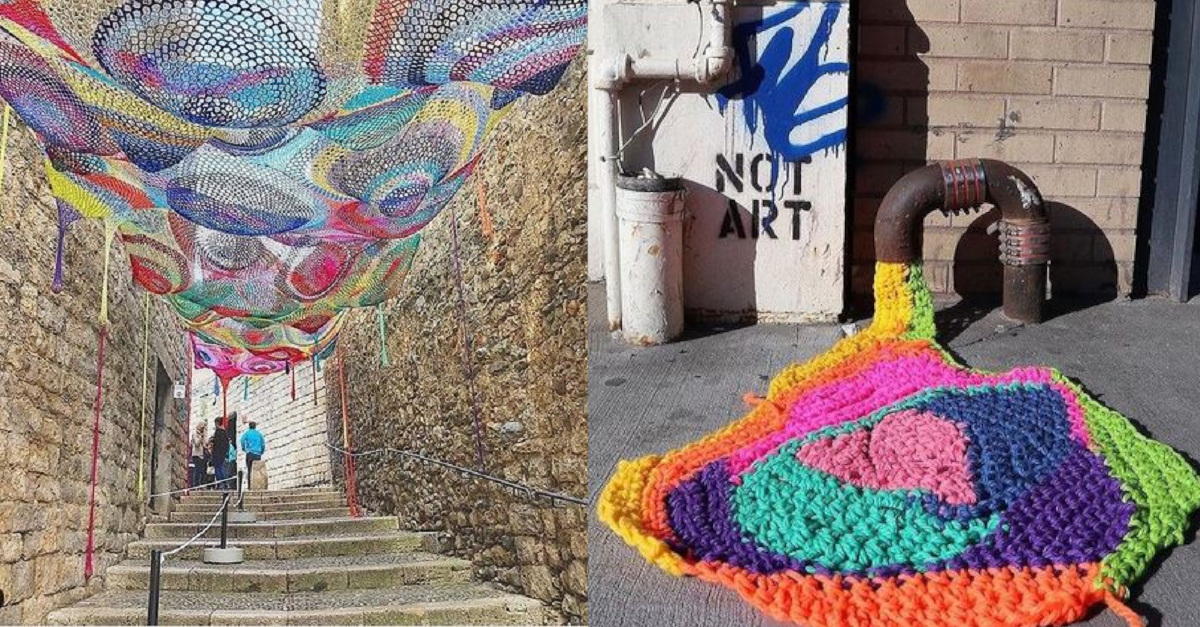 15 straordinarie Yarn bombing, la street art che ricopre "a maglia" e
