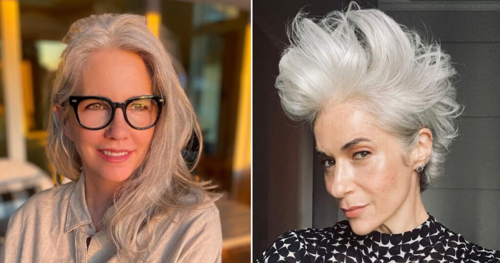 19 donne che hanno dimostrato che i capelli grigi possono donare un look molto bello