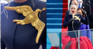 Ricordate la spilla a forma di colomba della pace indossata da Lady Gaga? Adesso è in vendita, il costo.