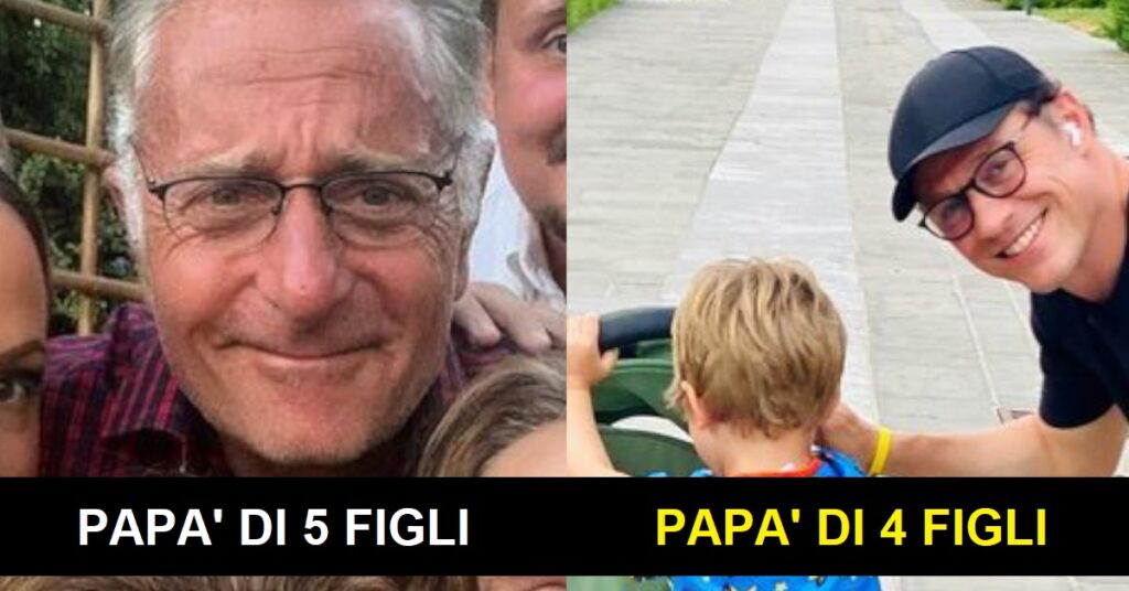 11 Papà Vip italiani che si sono dati da fare non solo per la loro carriera: hanno almeno quattro figli