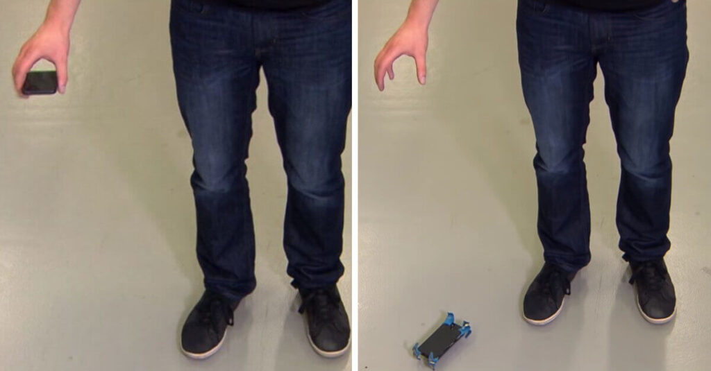 Un ragazzo tedesco inventa un airbag per smartphone e lo testa in un video