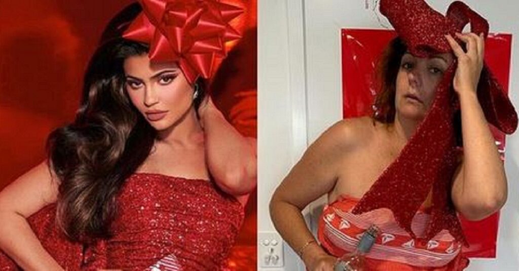 13 foto parodia: modelle glamour vs donna australiana che mostra un altro lato delle pose chic