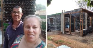 Coppia senza soldi decide di costruire una casa con più di diecimila bottiglie di vetro
