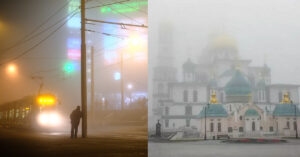 Sembra Silent Hill: 17 inquietanti foto di Mosca offuscata dalla fitta nebbia, al solo vederle, manca quasi il respiro