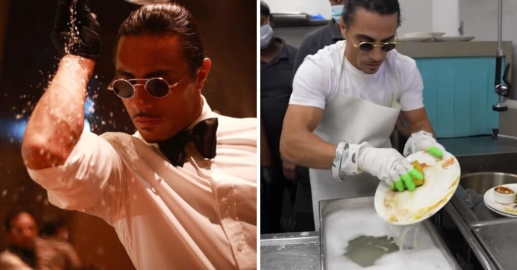 Lo chef turco ‘Salt Bae’ dimostra come lavare i piatti “come un diamante” (VIDEO)