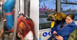 15 immagini che dimostrano che si possono fare strani ed insoliti incontri in metropolitana