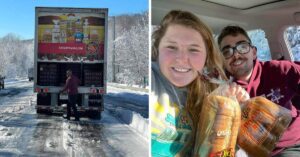 L’autista regala il pane alle famiglie che sono rimaste intrappolate in autostrada per più di 24 ore