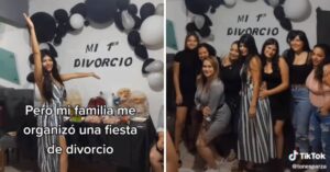 Giovane ha divorziato e la sua famiglia ha organizzato una festa per festeggiare il momento