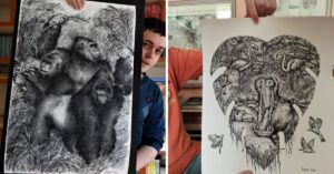 L’artista sedicenne Dusan Krtolica crea incredibili disegni di animali a memoria: 14 foto