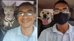 Taxista di animali posta selfie con i suoi meravigliosi clienti
