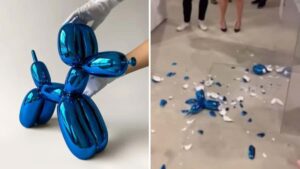 Per la troppa curiosità ha rotto una scultura di Jeff Koons da 42mila dollari