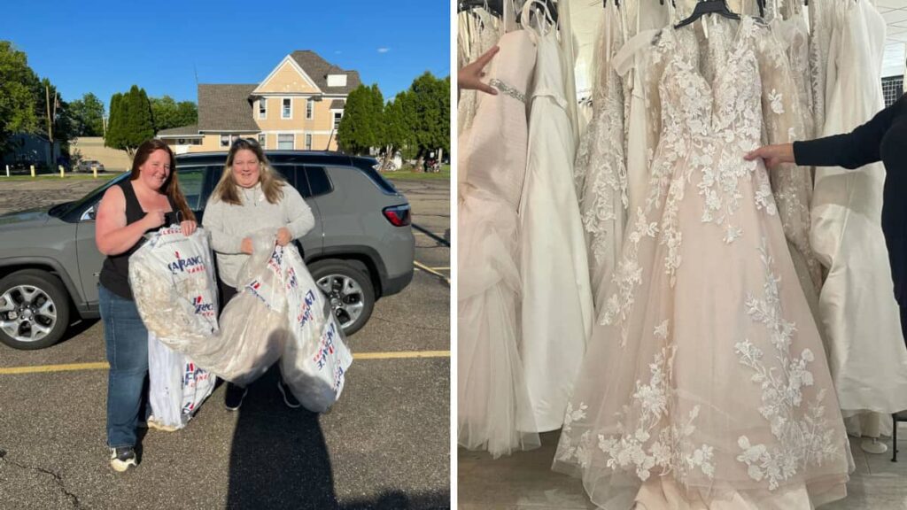 Una donna regala un abito da sposa da 3.000 dollari e altri hanno seguito il suo esempio