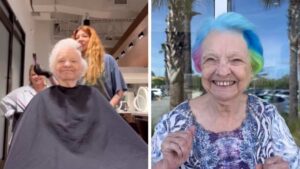 Tinge i capelli della nonna color arcobaleno, la reazione è fantastica (Video)