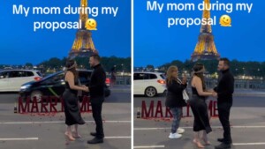 Madre messicana irrompe nella proposta di matrimonio della figlia alla Tour Eiffel. Il video diventa virale