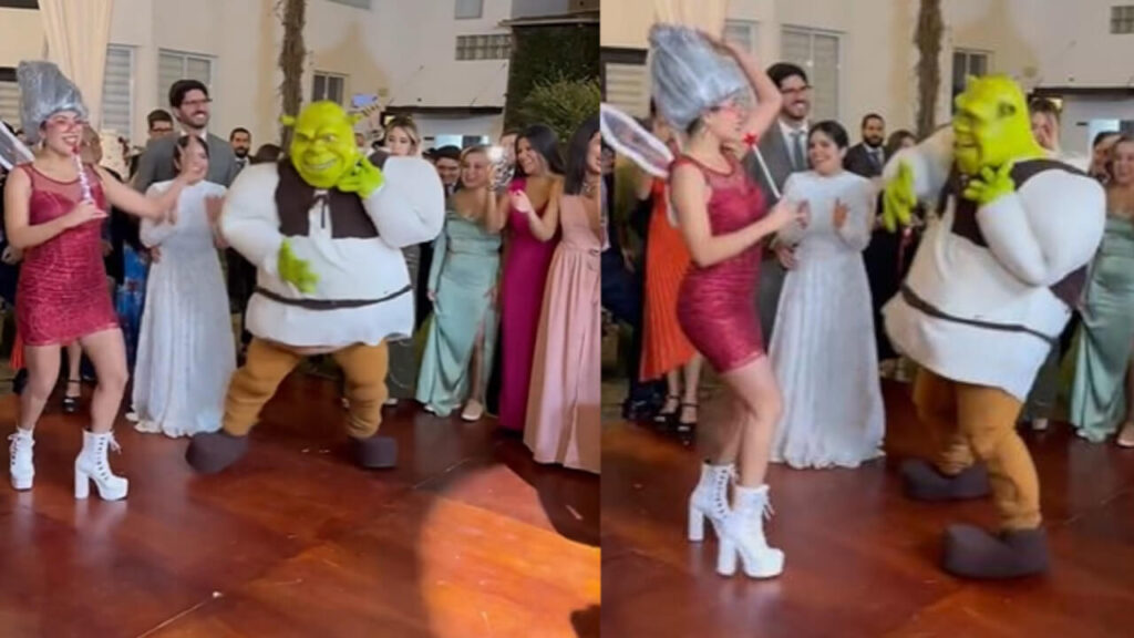 Fan di Shrek hanno trasformato il loro matrimonio in una favola nunziale a tema (Video)