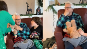 La nipote fa un regalo emozionante al nonno, la reazione dell’uomo è diventata popolare su Tiktok