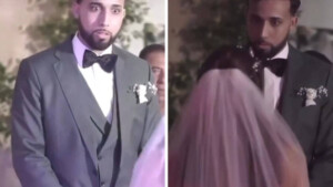 La sposa arriva all’altare in un abito stravagante: lo sposo è sull’orlo dello svenimento alla sua vista (VIDEO)