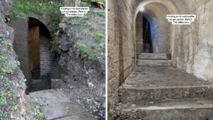 Scoprono un bunker della seconda guerra mondiale nel proprio giardino dopo 15 anni: il video diventa virale