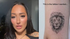 Voleva il tatuaggio di un leone, ma il risultato è deludente “Non posso fare a meno di odiarlo” (Video)